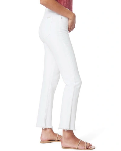Shop Joe's Jeans The Lara Mid-rise Cigarette Ankle Jeans With Cut Hem In White