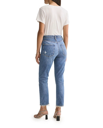 Shop Agolde Riley High-rise Straight Crop Jeans In Frequency