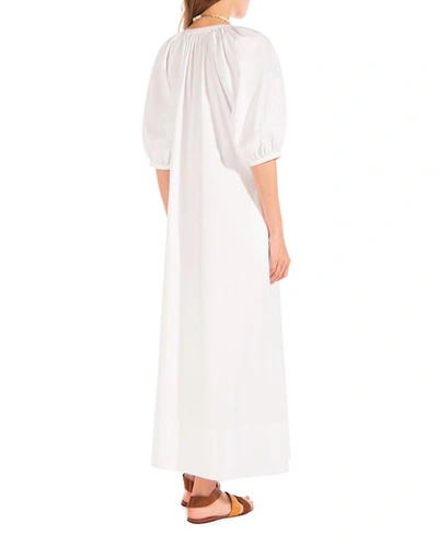 Shop Staud Vincent Button-front Dress In White