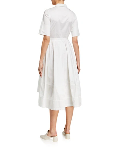 Shop Co Poplin Flared Short-sleeve Shirtdress In White