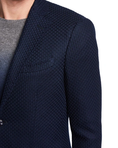 Shop Etro Men's Basic Knit Blazer In Navy