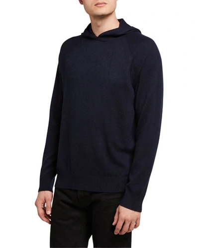 Shop Vince Men's Cashmere Pullover Hoodie In Coastal