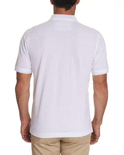 Shop Robert Graham Men's Champion Pique Polo Shirt W/ Piping In White