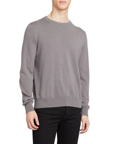 Shop The Row Men's Benji Crewneck Cashmere Sweater In Medium Gray