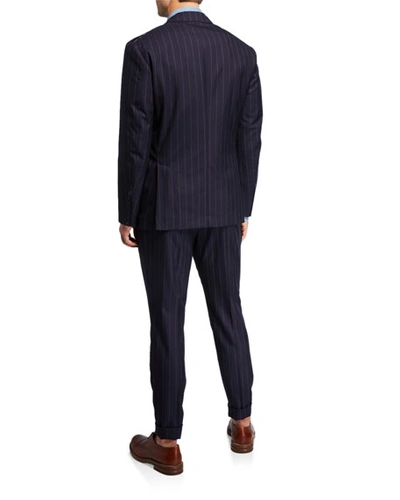 Shop Brunello Cucinelli Men's Two-piece Pinstriped Wool Suit In Navy