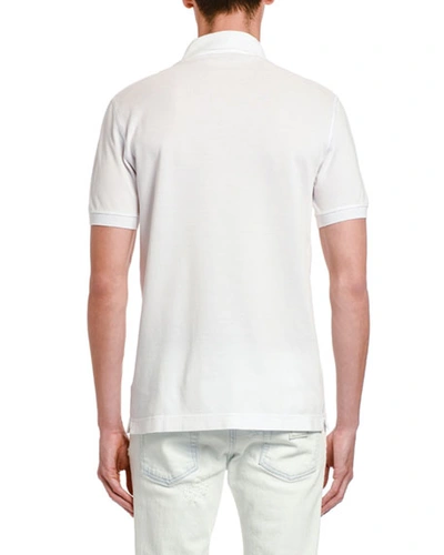 Shop Dolce & Gabbana Men's Logo Plaque Polo Shirt In White