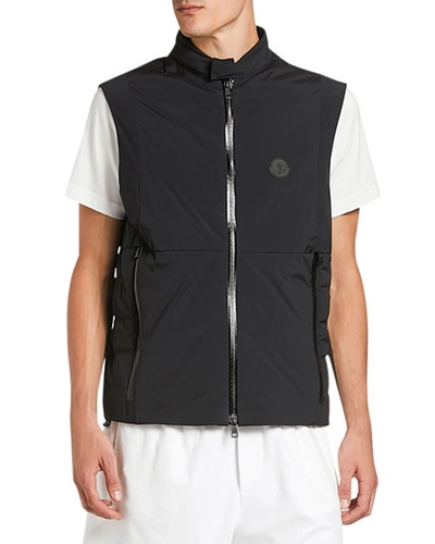 Shop Moncler Men's Chabod Zip-front Vest In Black