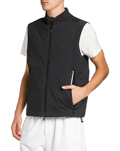 Shop Moncler Men's Chabod Zip-front Vest In Black