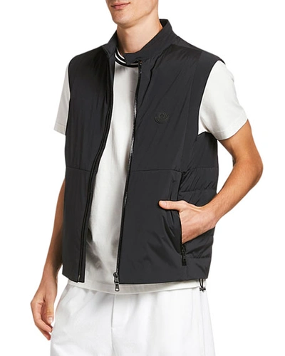 Shop Moncler Men's Chabod Zip-front Vest In Black