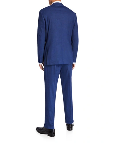 Shop Canali Men's Solid Stretch Two-piece Suit In Blue