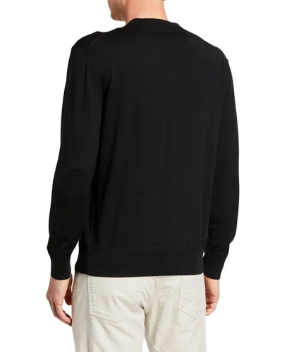 Shop Tom Ford Men's Fine-gauge Merino V-neck Sweater In Black