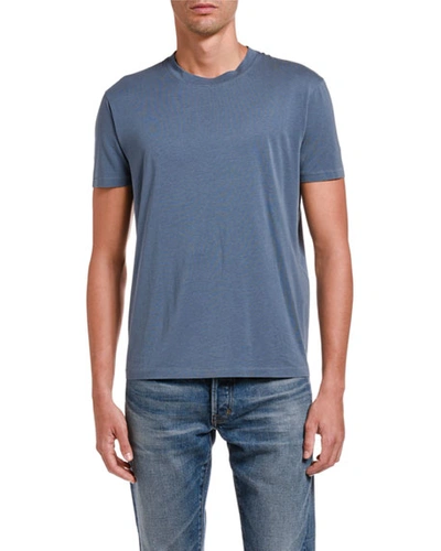 Shop Tom Ford Men's Solid Jersey T-shirt In Blue