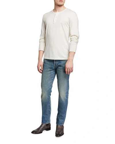 Shop Tom Ford Men's New Indigo Washed Straight-fit Denim Jeans In Blue