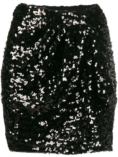 Shop Amen Embroidered Mini Skirt In Black
