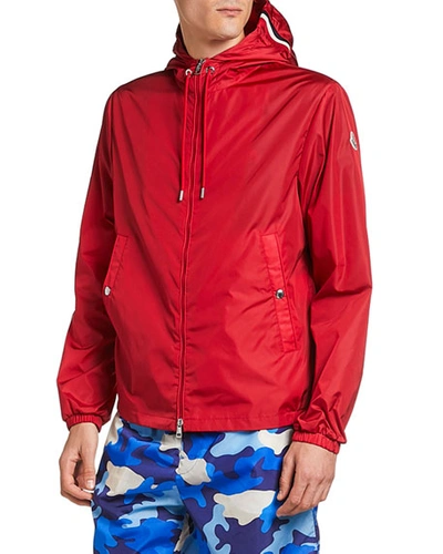 Shop Moncler Men's Grimpeurs Lightweight Wind-resistant Jacket In Red