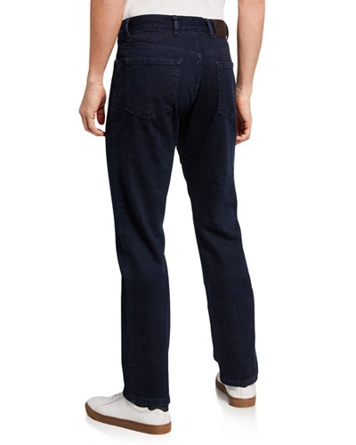 Shop Ermenegildo Zegna Men's Dark-wash Straight-leg Regular-fit Jeans In Blue