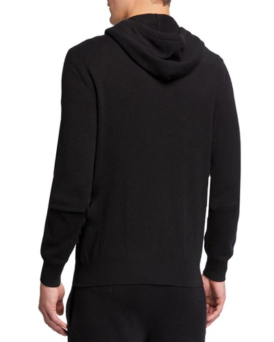 Shop The Row Men's Harry Cashmere Full-zip Hoodie Sweatshirt In Black