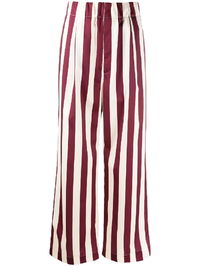 Shop Jejia Striped Wide Leg Trousers In Neutrals