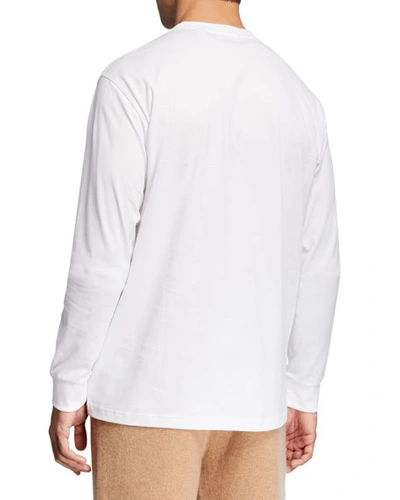 Shop Burberry Men's Atherton Tb Long-sleeve Shirt In White