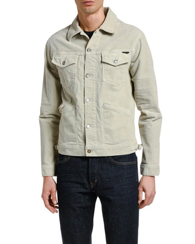 Shop Tom Ford Men's Stretch-corduroy Icon Jacket In Gray