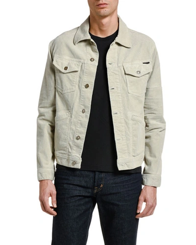 Shop Tom Ford Men's Stretch-corduroy Icon Jacket In Gray