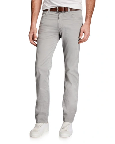 Shop Canali Men's 5-pocket Straight-leg Pants In Gray