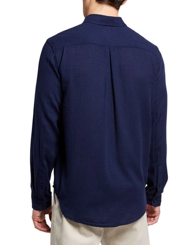 Shop Rails Men's Wyatt Solid Cotton Sport Shirt In Indigo