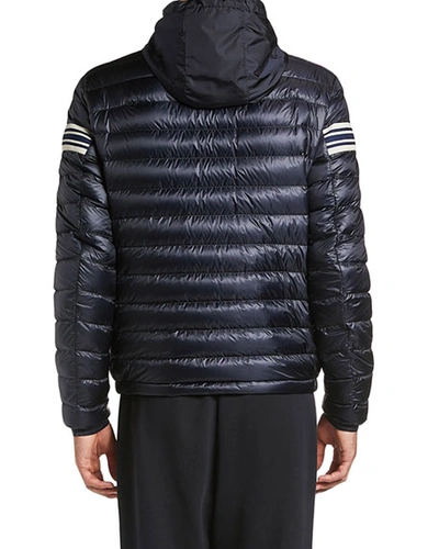 Shop Moncler Men's Renald Zip-front Puffer Coat In Navy