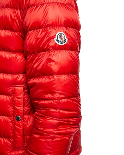 Shop Moncler Men's Rook Puffer Coat In Red