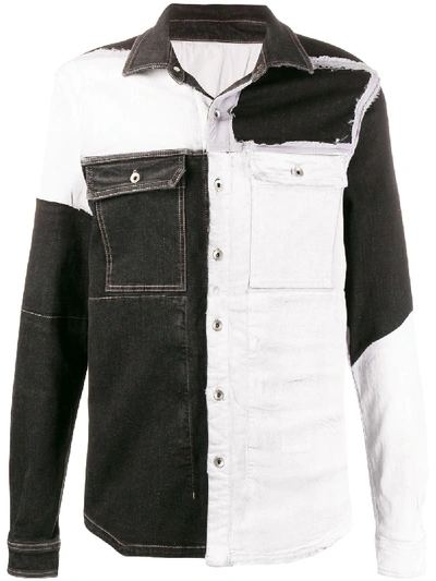 Shop Rick Owens Drkshdw Contrast Panel Denim Jacket In Black