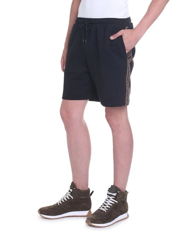 Shop Fendi Men's Ff-detail Sweat Shorts In Black
