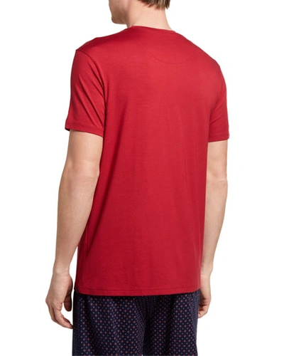 Shop Derek Rose Men's Basel 8 Solid Jersey T-shirt In Red