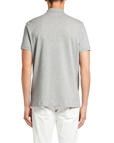 Shop Moncler Men's Heathered Polo Shirt In Gray