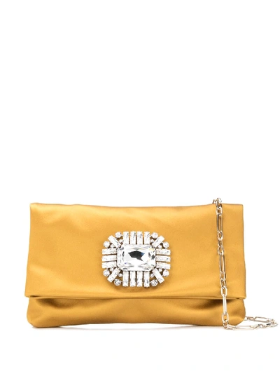 Shop Jimmy Choo Titania Clutch Bag In Gold
