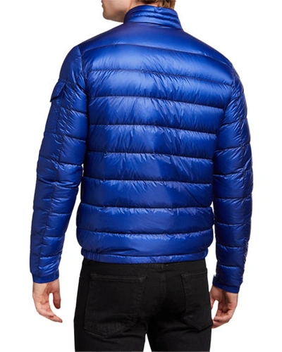 Shop Moncler Men's Agay Down Quilted Jacket In Blue