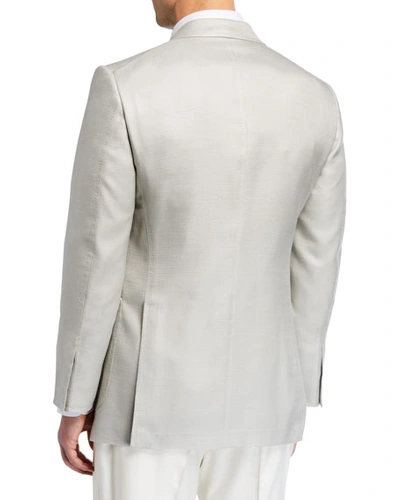 Shop Tom Ford Men's Shelton Silk Canvas Sport Jacket In Gray