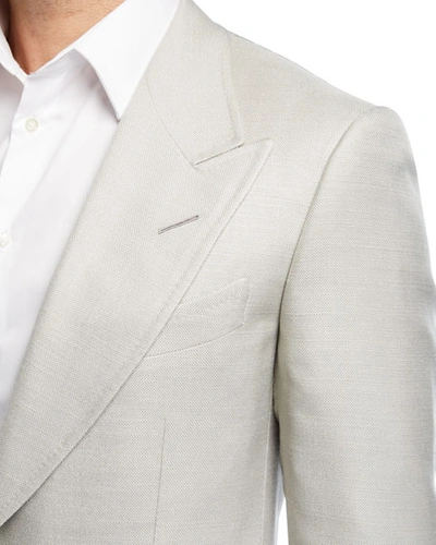 Shop Tom Ford Men's Shelton Silk Canvas Sport Jacket In Gray