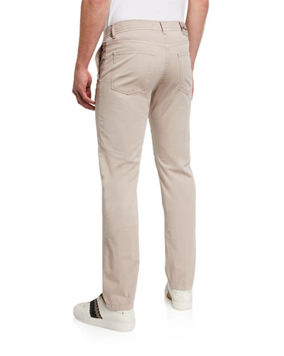 Shop Kiton Men's Straight-leg Pants In Cream