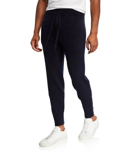 Shop Vince Men's Solid Wool-cashmere Jogger Pants In Coastal