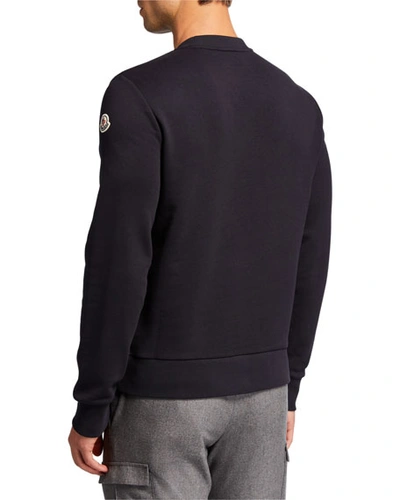 Shop Moncler Men's Logo Graphic Sweatshirt In Navy