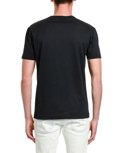 Shop Dolce & Gabbana Men's Basic Crew T-shirt W/ Logo Plaque In Black
