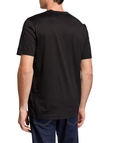Shop Ferragamo Men's Gancini-patch Crewneck T-shirt In Black