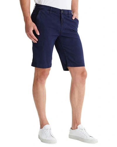 Shop Ag Griffin Flat-front Shorts In Indigo