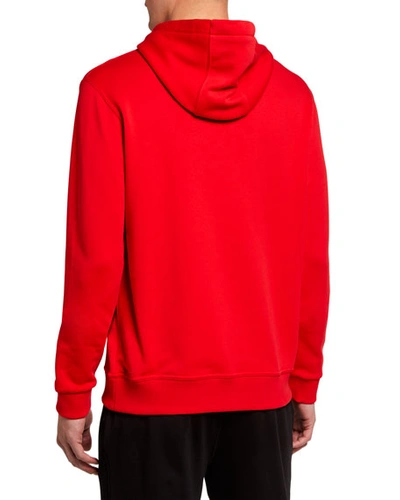 Shop Burberry Men's Landon Tb Logo Hoodie Sweatshirt In Red