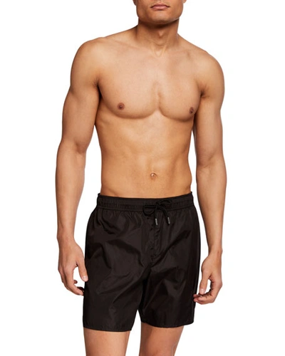 Shop Moncler Men's Matte Swim Trunks In Black
