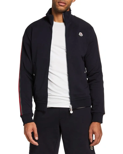 Shop Moncler Men's Zip-front Sweat Jacket In Gray
