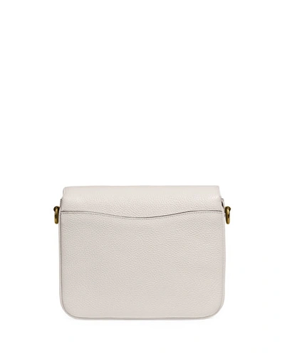 Shop Coach Pebbled Leather Flap-top Chain Crossbody Bag In White