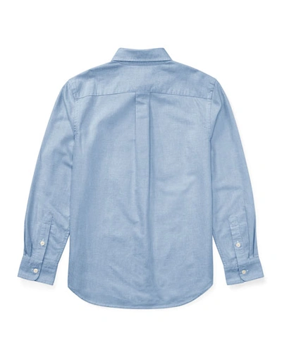 Shop Ralph Lauren Cotton Oxford Sport Shirt In Blue