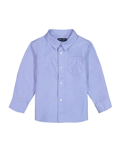 Shop Andy & Evan Boy's Cotton Button-down Shirt In Medium Blue