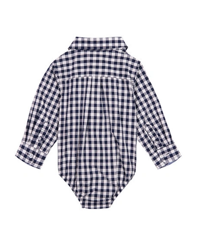 Shop Andy & Evan Boy's Button-down Cotton Shirtzie In Navy